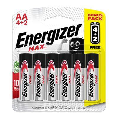 Energizer Battery Max AA 4+2 Free
