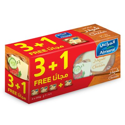 المراعي جبنة شرائح شيدر 200 جرام × 4