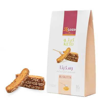 Leloza Ruskitta Keto Sweetened Sesame 16 Pieces