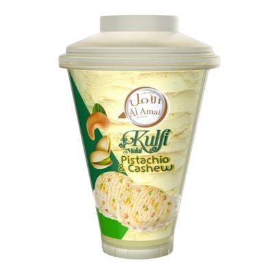 Al Amal Ice Cream Kulfi Pistachio And Cashew Flavor Cup -150ml