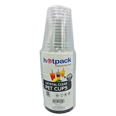 Hotpack Plastic Cups Clear 25 Pieces