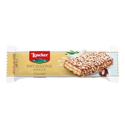 Loacker Patisserie Wafer Filled With Coconut Cream Coated With Chocolate 21 G