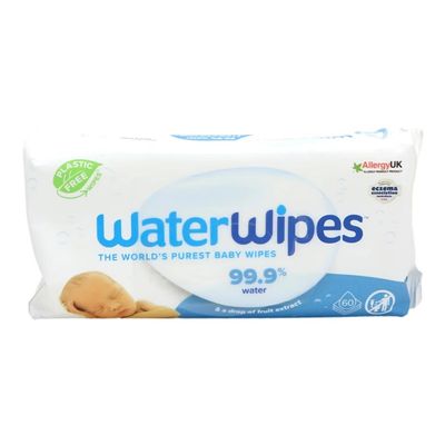 ووتر وايبس مناديل أطفال مبللة 99.9 % ماء - 60 حبة