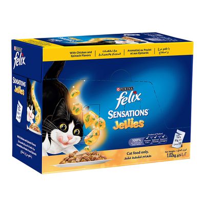 Purina Felix Cat Food Chicken & Spinach 85 G × 12