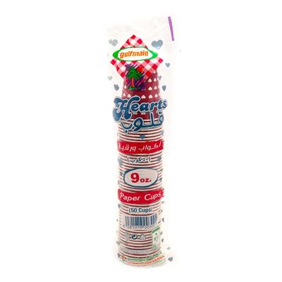 Gulfmaid Paper Cups Hearts 50 Pieces