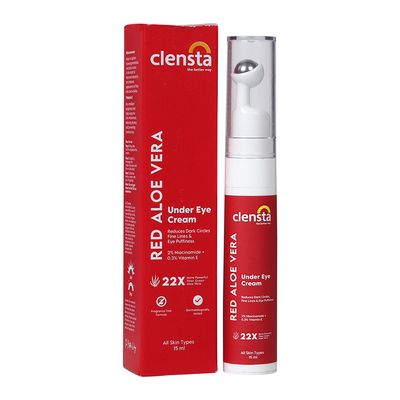 Clensta Red Aloe Vera Under Eye Cream with Niacinamide & Vitamin E - 15g