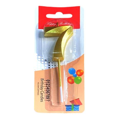 Canle Shaped 7 Gold Color