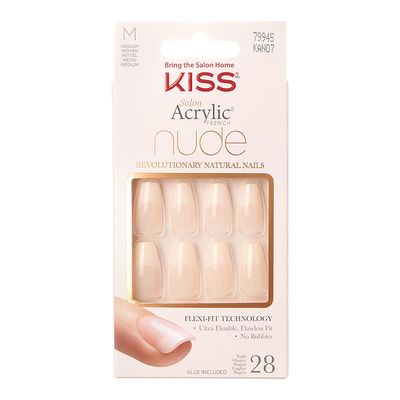 KISS - Salon Acrylic French Nude Press-On Acrylic Nails - Medium Length No.79945 - 28 Pieces