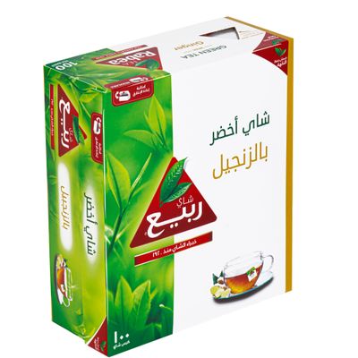 ربيع شاي اخضر بالزنجبيل 100 حبة