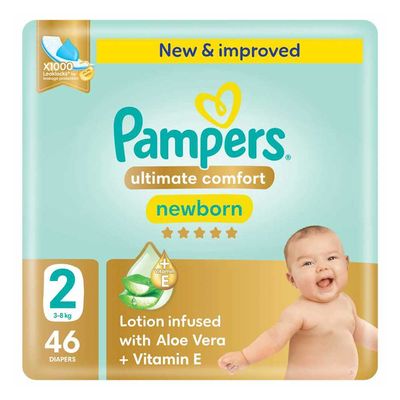 Pampers Diapers Ultimate Comfort with Aloe Vera and Vitamin E  Size 2 46 Pieces