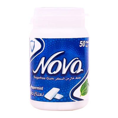 Nova Gum Peppermint Flavor Sugar Free 50 Pieces