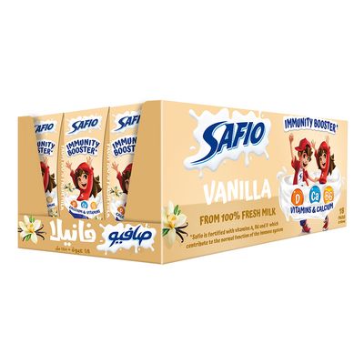 Safio Long Life Milk Vanilla 185 ML × 18 Box