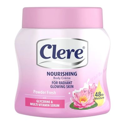 Clere Nourishing Body Crème Powder Fresh with Glycerine & Multi-Vitamin Serum - 500ml