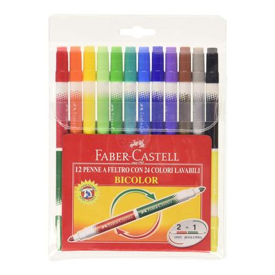 Faber Castell Pens Marker Washable Color Dual Tip 24 Pens