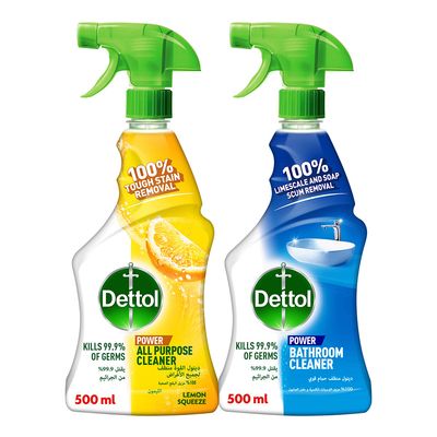 Dettol Cleanser and Antiseptic Lemon Scent 500 ML + Toilet Cleaner 500 ML