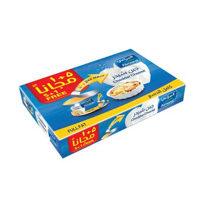 Almarai Cheese Cheddar Full Fat 113 G 5+1 Free