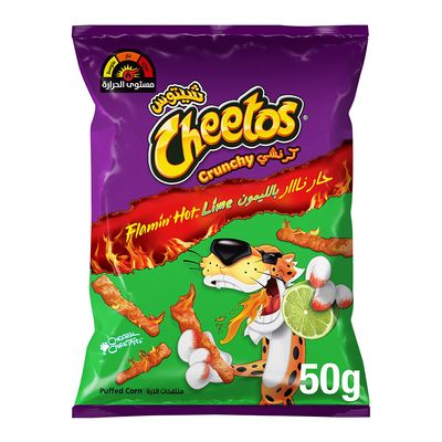 Cheetos Corn Snack Crunchy Flamin Hot With Lime - 65g