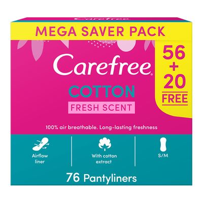 كيرفري فوط صحية يومية عطر منعش 56+20 مجانا