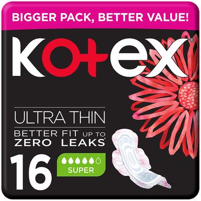 Kotex Sanitary Napkin Ultra Thin Super 16 Pieces