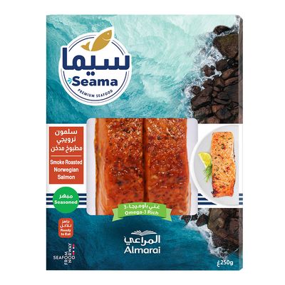 Seama Fresh Salmon Norwegian Smoke Cooked Seasoned Ready To Eat 250 G