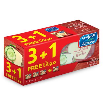 Almarai Cheese Slices Low Fat 200 G × 4