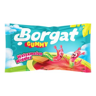 بورقات حلوى حامضة على شكل دودة مطاطية بنكهة البطيخ - 36 جرام