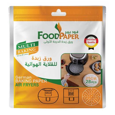 Food Paper Air Fryer Paper Round Perforated 25 cm 30 Pieces