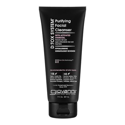 Giovanni D:tox System Purifying Facial Cleanser with Charcoal, Volcanic Ash- 207ml