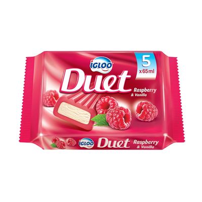 Igloo Ice Cream Duet Raspberry & Vanilla 65 ML × 5