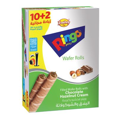 تيشوب رينجو ويفر رول محشو بكريمة البندق والشوكولاتة 16 جرام 10+2 مجانا
