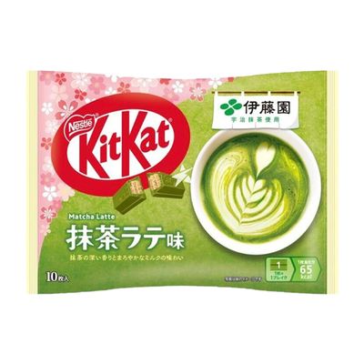 Kitkat Crispy Wafer Coated In Creamy Matcha Latte Flavored Chocolate Mini - Japanese Edition (Imported) - 10pcs