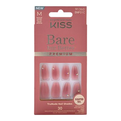 KISS - TruNude Nail shades - Press-On Nails - Sculpted Medium Length- No. 91360 - 30 Pieces