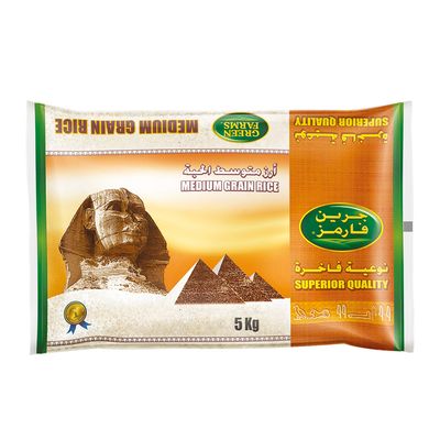 جرين فارمز أرز مصري متوسط الحبة 5 كج