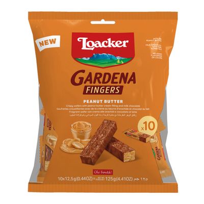 Loacker Gardena Wafer Filled With Peanut Butter Cream Coated With Chocolate 125 G