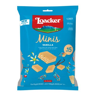 Loacker Wafer Minis Filled With Vanilla Cream 150 G
