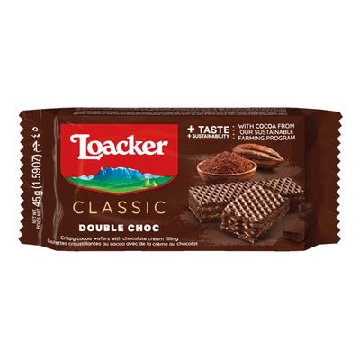 Loacker Wafer Classic With Double Chocolate 45 G