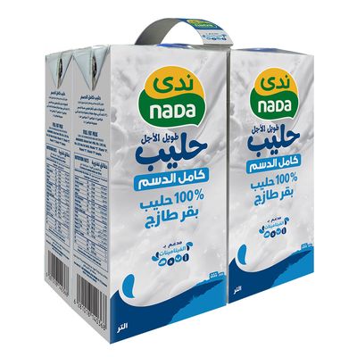 ندى حليب طويل الاجل كامل الدسم 1 لتر × 4
