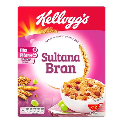 Kellogg’s Sultana Bran Whole Wheat Flakes With Raisins 500 g