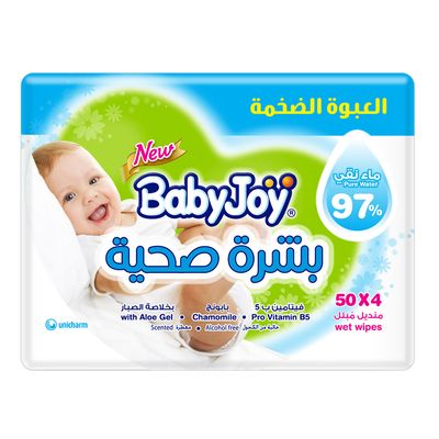 Baby Joy Baby Wipes Mega Pack Healthy Skin 50 Pieces × 4