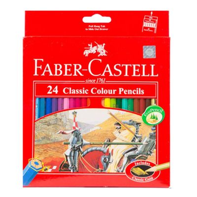 Faber Castell Pencils Classic Wooden Color Carton 24 Colors