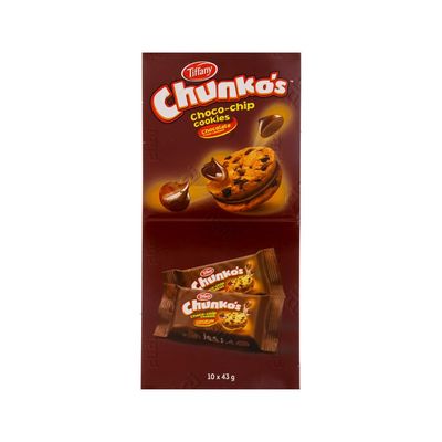 Tiffany Cookies Sandwich With Chocolate Chips and Cream 43 G × 10Box