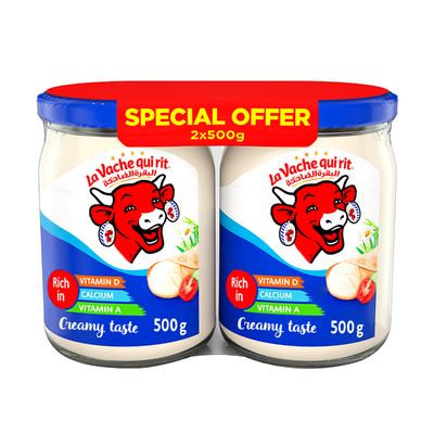 البقرة الضاحكة جبنة قابلة للدهن غنية بالكالسيوم فيتامين د و أ 500 جرام × 2