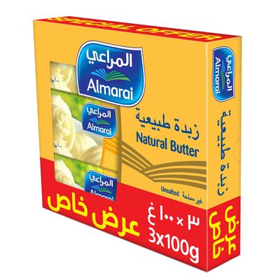 Almarai Butter Natural Unsalted 100 G × 3