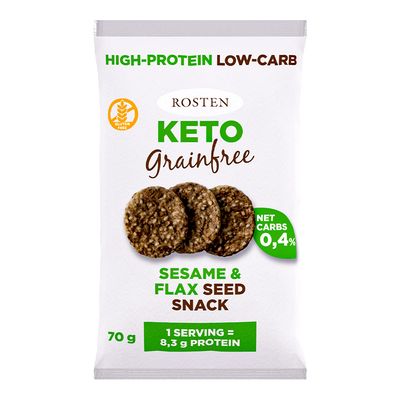 Rosten Snack Keto With Sesame & Flaxseed High Protein Gluten Free 70 G