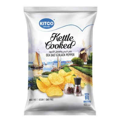 Kitco Potato Crisps Kettle Cooked Sea Salt and Black Pepper 150 G