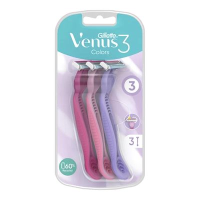 جيليت ماكينة حلاقة فينوس الوان  3 حبات