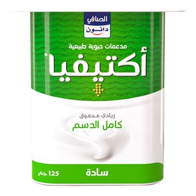 اكتيفيا زبادي مخفوق كامل الدسم سادة 125 جرام
