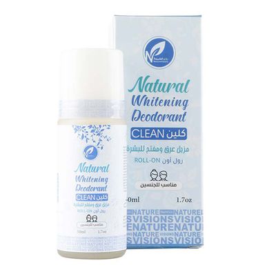 Nature Visions Natural Whitening Deodorant Roll On Clean - 50ml