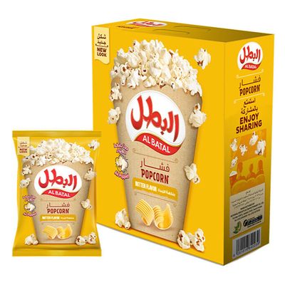 البطل فشار بنكهة الزبدة كرتون 23 جرام × 10