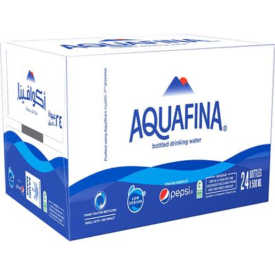 Aquafina Water Drinking Bottled Low Sodium 500 ML × 24